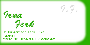 irma ferk business card